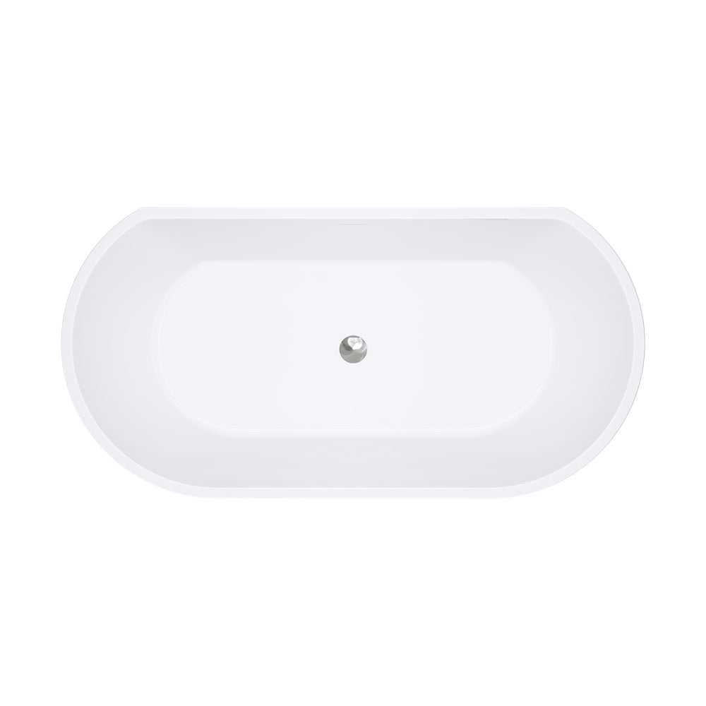 Dalia Back-to-Wall Acrylic Bath with Overflow, 1500mm - Fienza image 2
