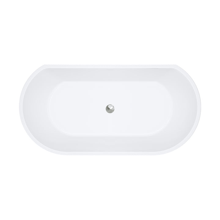 Dalia Back-to-Wall Acrylic Bath with Overflow, 1500mm - Fienza image 2