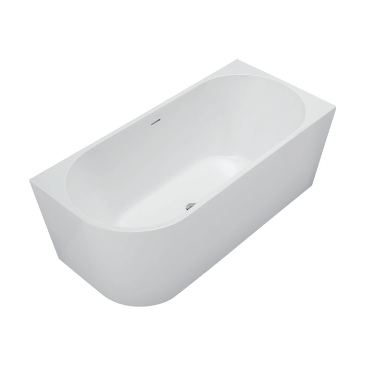 Isabella Left-Hand Acrylic Corner Bath with Overflow, Gloss White, 1500mm