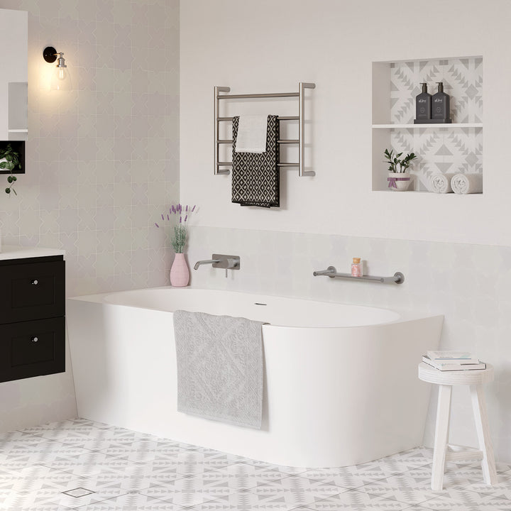 Isabella Right-Hand Acrylic Corner Bath with Overflow, Gloss White, 1700mm - Fienza image 3