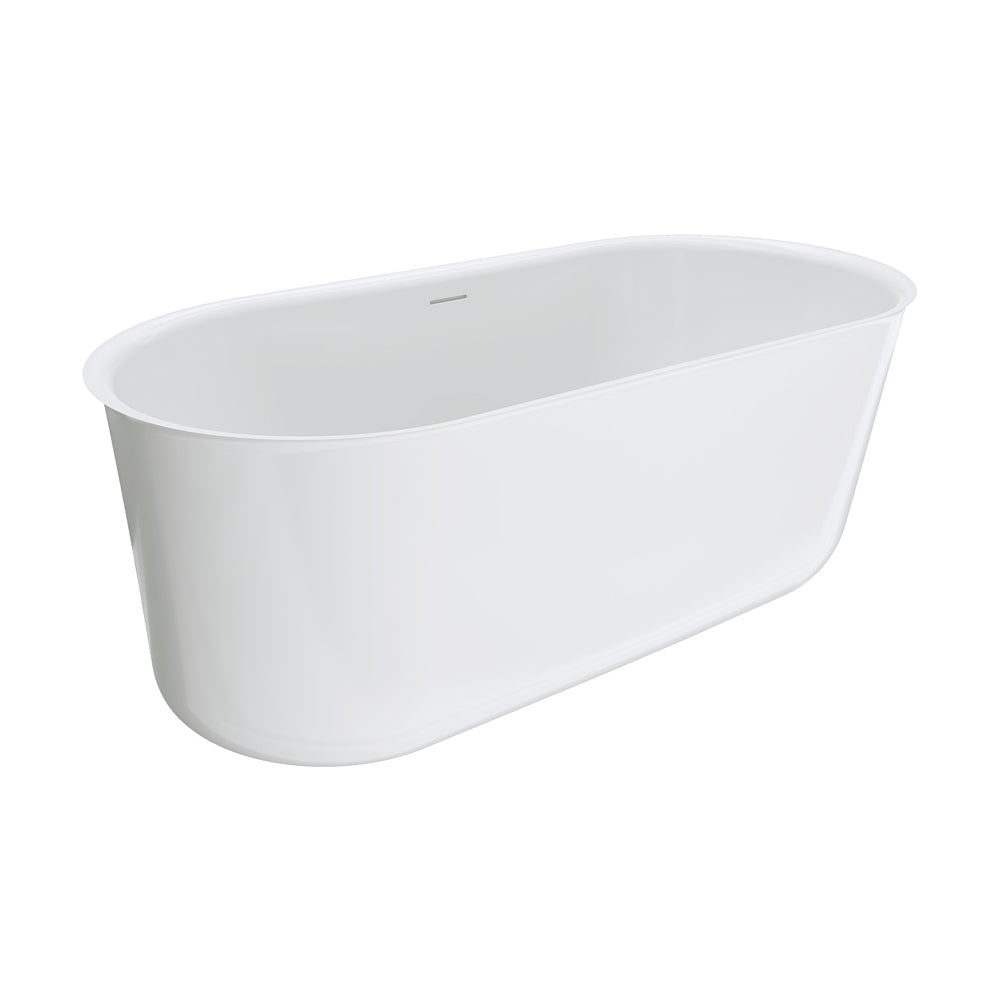 Windsor Freestanding Acrylic Bath with Overflow, 1500mm, Gloss White - Fienza image 2