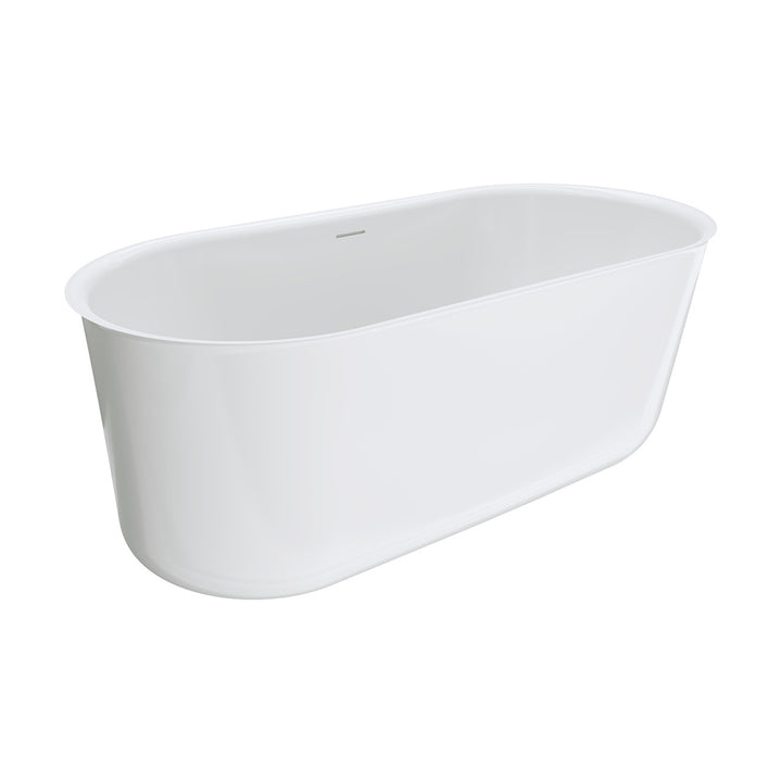 Windsor Freestanding Acrylic Bath with Overflow, 1500mm, Gloss White - Fienza image 2