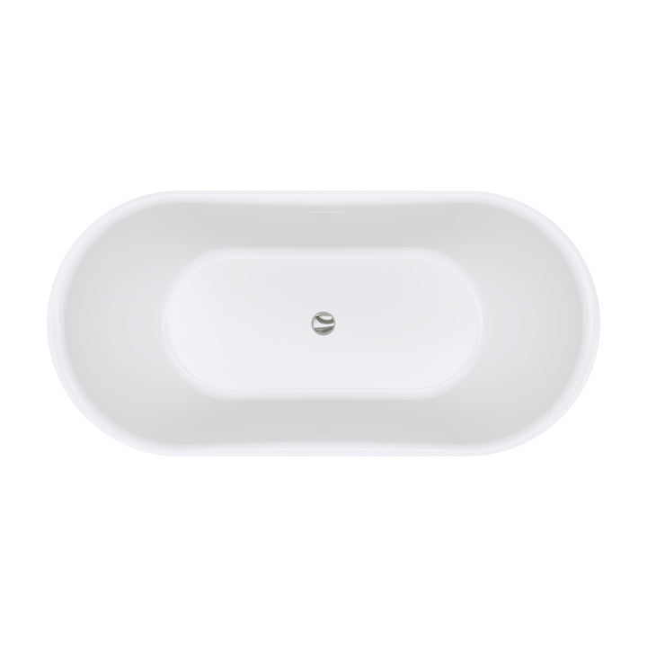 Windsor Freestanding Acrylic Bath with Overflow, 1500mm, Gloss White - Fienza image 3