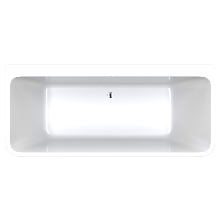 Delta Back-To-Wall Acrylic Bath with Overflow, 1700mm - Fienza image 3