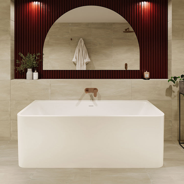 Delta Back-To-Wall Acrylic Bath with Overflow, 1700mm - Fienza image 5