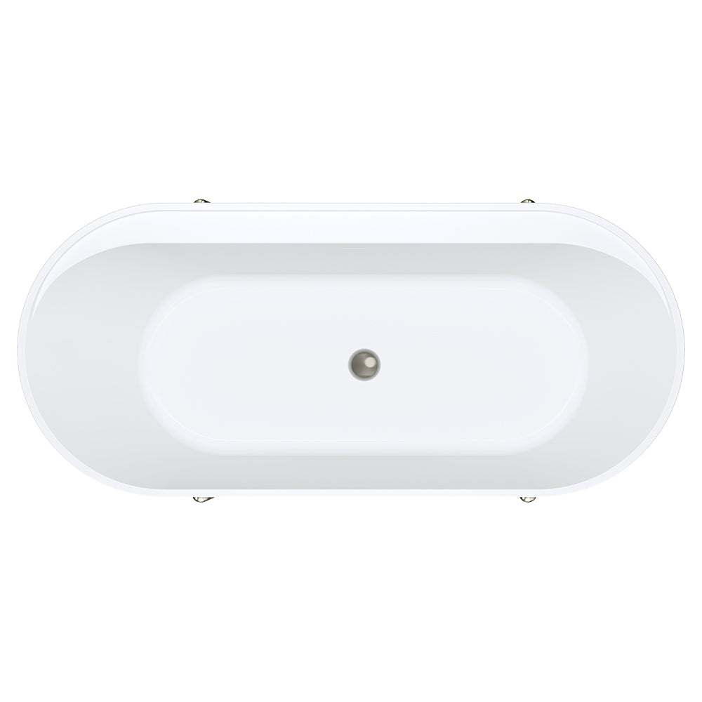 Aluca Freestanding Bath, 1700mm Matte Rouge with Brushed Nickel Legs with overflow - Fienza image 3