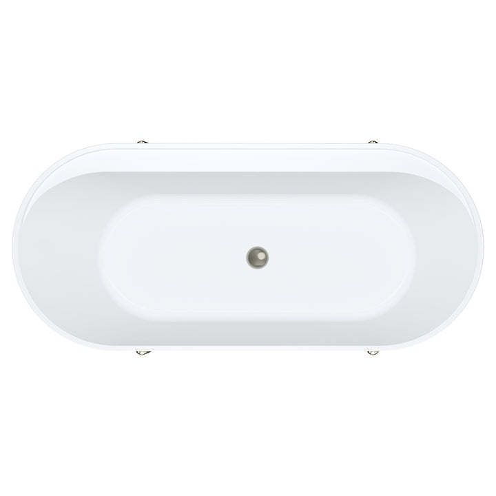Aluca Freestanding Bath, 1700mm Matte Rouge with Brushed Nickel Legs with overflow - Fienza image 3