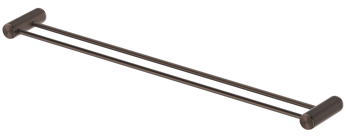 Mica Fluted Double Towel Rail 800mm - Dusk Bronze