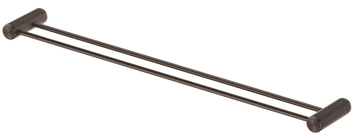 Mica Fluted Double Towel Rail 800mm - Dusk Bronze