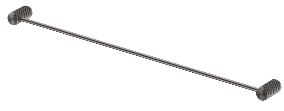Mica Fluted Single Towel Rail 800mm - Brushed Gunmetal