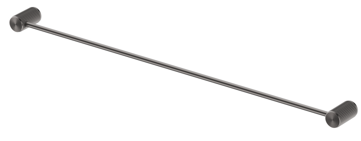 Mica Fluted Single Towel Rail 800mm - Brushed Gunmetal