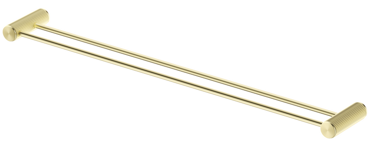 Mica Fluted Double Towel Rail 800mm - French Gold