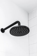 Load image into Gallery viewer, Round Wall Shower Curved Arm 400mm - Matte Black Meir
