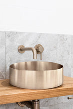 Load image into Gallery viewer, Lavello Round Steel Bathroom Basin 380 x 110 - PVD Champagne Meir
