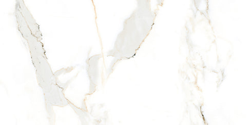 Euromarmo Calacatta Gold Porcelain Tile tile face, 600 x 300 mm