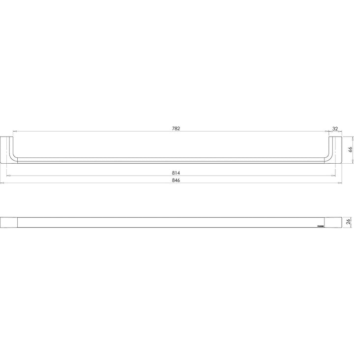 Gloss Single Towel Rail 800mm - Brushed Bronze
