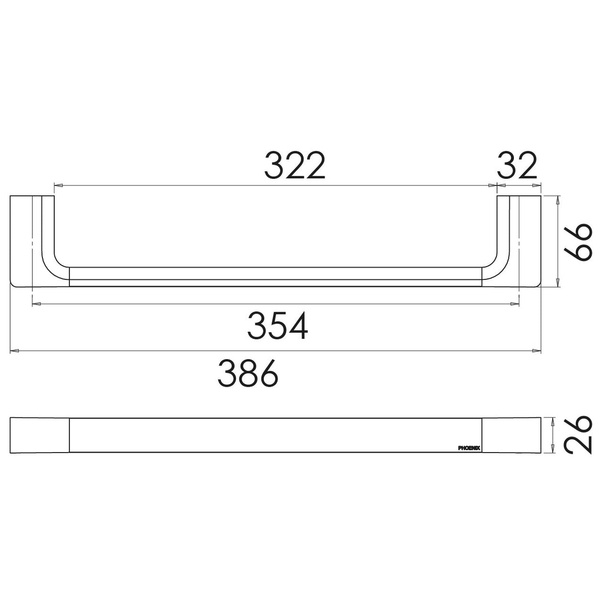 Gloss Hand Towel Rail - Brushed Bronze