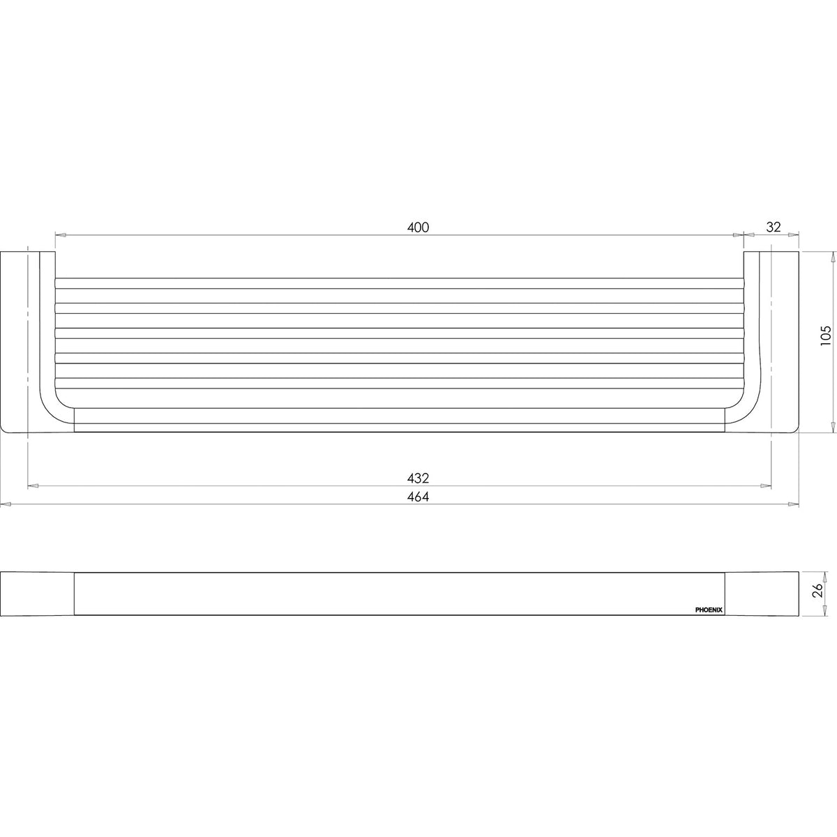 Gloss Shower Shelf - Brushed Bronze