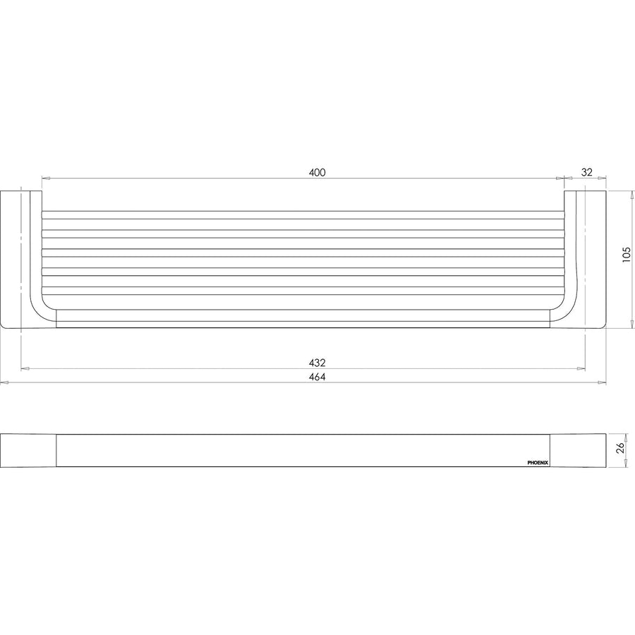 Gloss Shower Shelf - Brushed Bronze