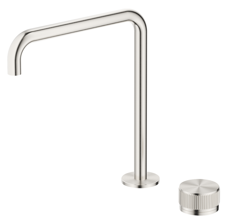 Mica Fluted Soft-Square Hob Sink/Basin Mixer Set - Brushed Nickel - view 2