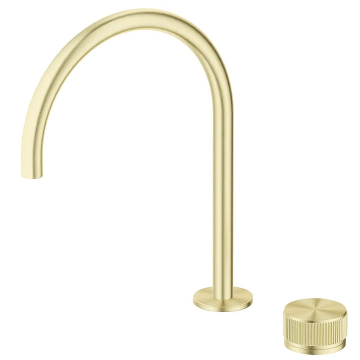Mica Fluted Gooseneck Hob Sink/Basin Mixer Set