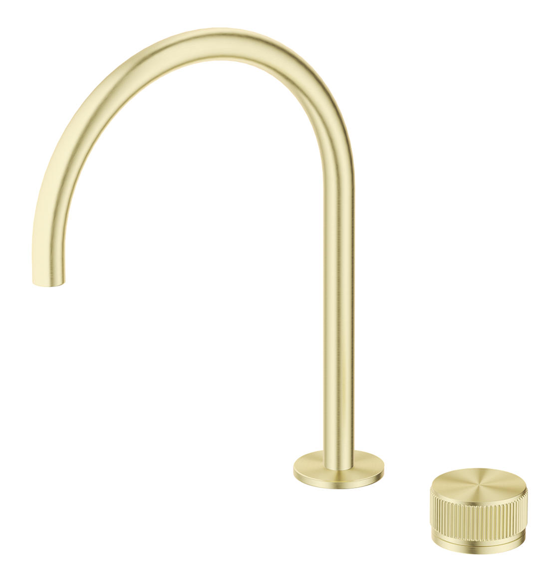 Mica Fluted Gooseneck Hob Sink/Basin Mixer Set - French Gold - view 4