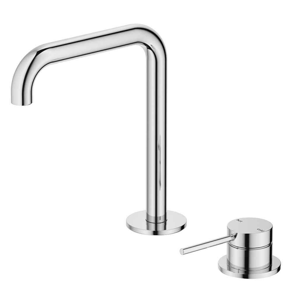 Mica Soft-Square Hob Basin Mixer Set - Chrome