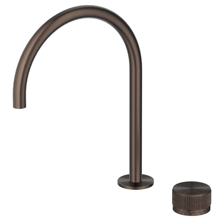 Mica Fluted Gooseneck Hob Sink/Basin Mixer Set