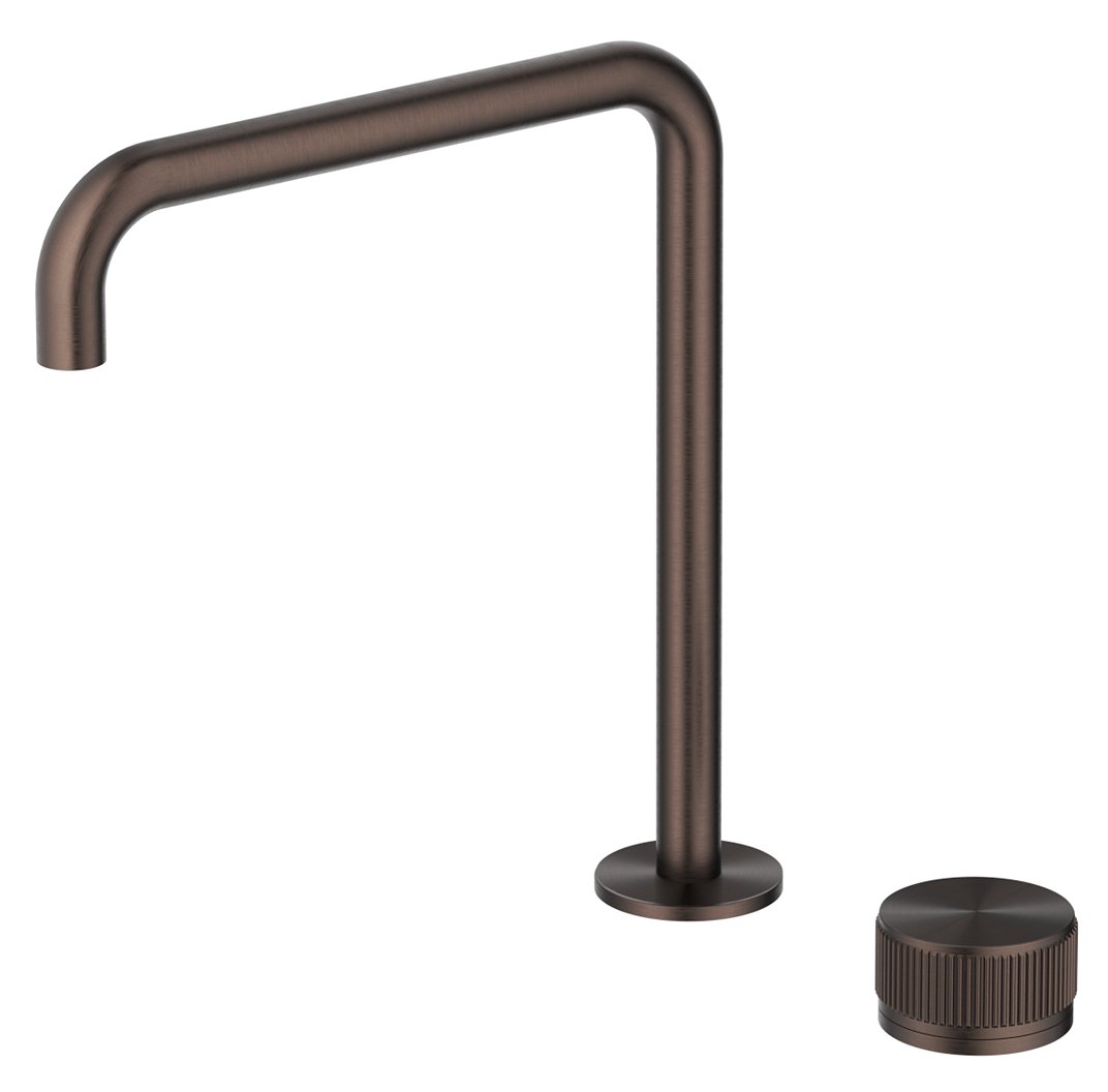 Mica Fluted Soft-Square Hob Sink/Basin Mixer Set - Dusk Bronze - view 5