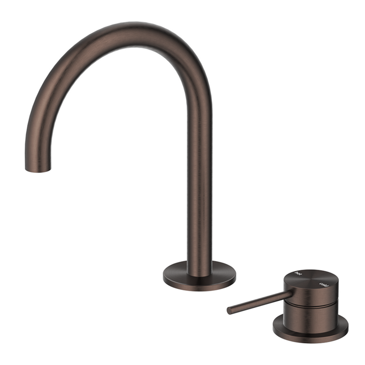 Mica Gooseneck Hob Basin Mixer Set - Dusk Bronze