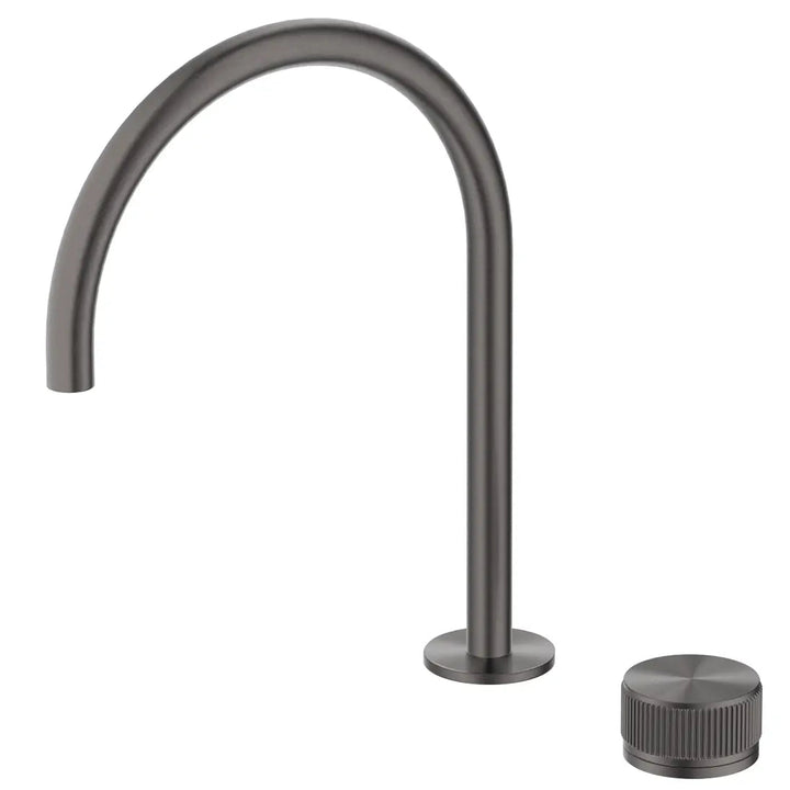 Mica Fluted Gooseneck Hob Sink/Basin Mixer Set