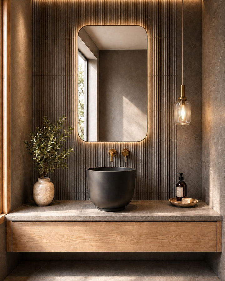 Halo above counter basin — front view
