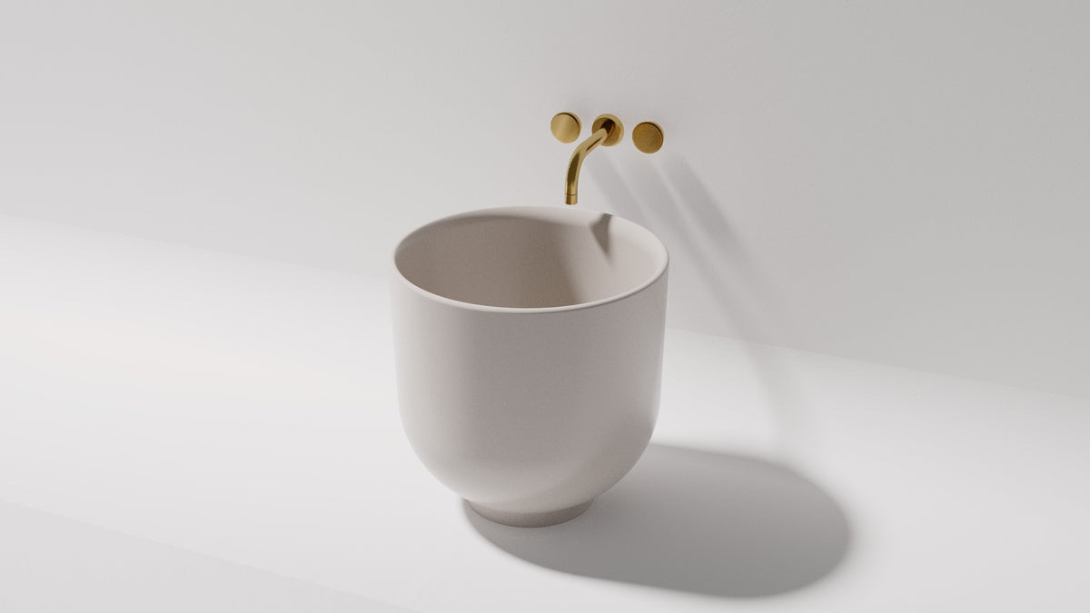 Halo above counter basin — side view
