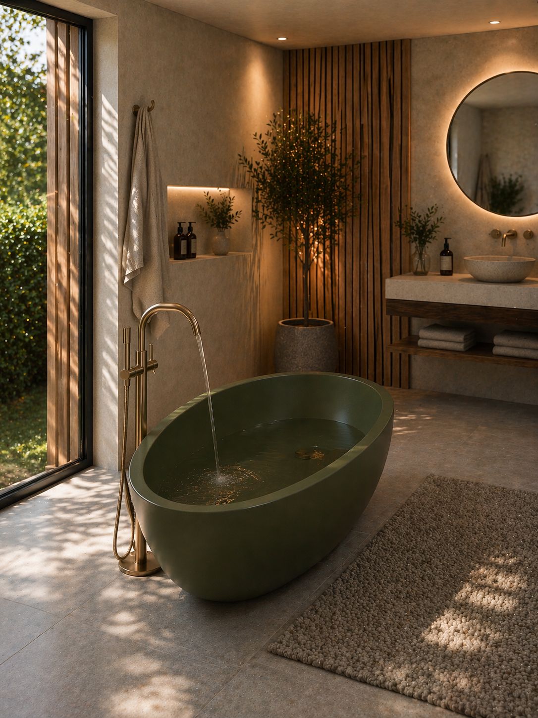 Hamman freestanding bath — bathroom lifestyle