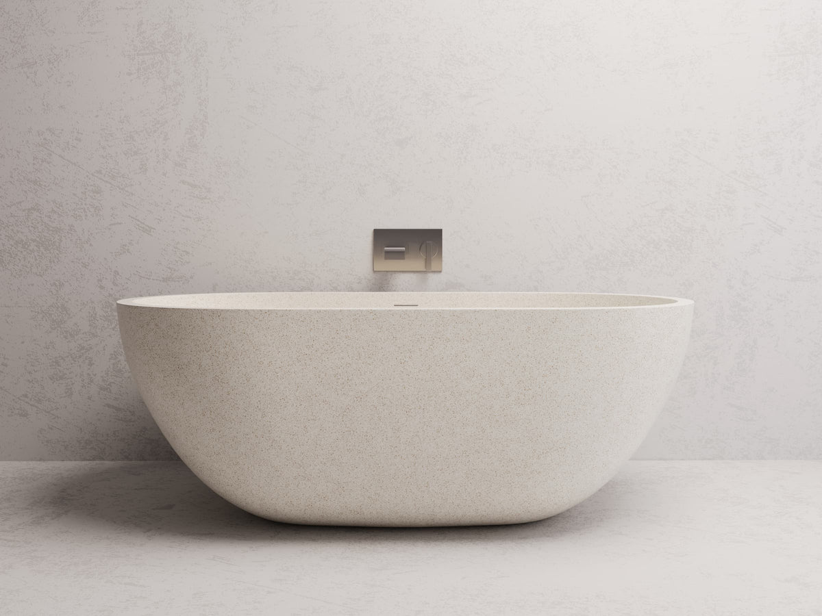 Honey freestanding bath — White terrazzo lifestyle
