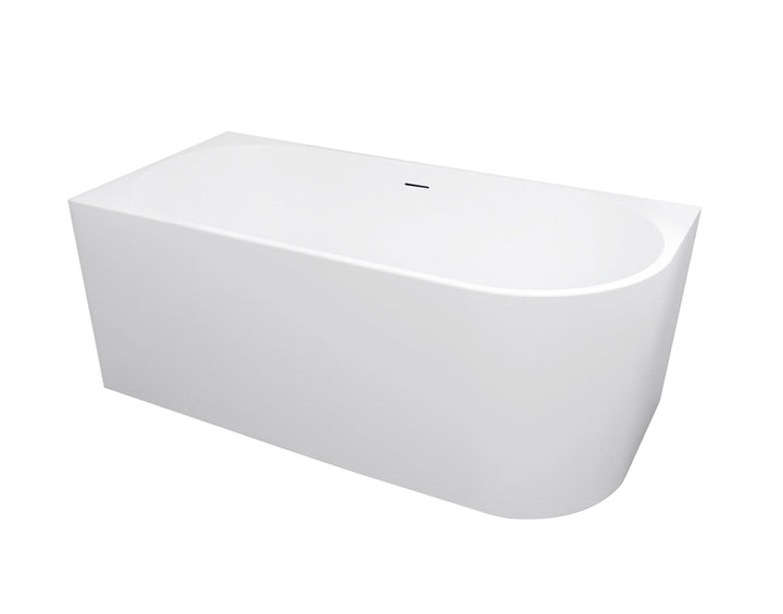 Left Corner 1500 Gloss White Bath with Overflow - main view