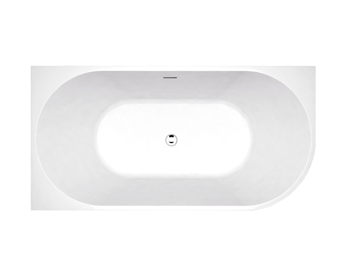 Left Corner 1500 Gloss White Bath with Overflow - view 2