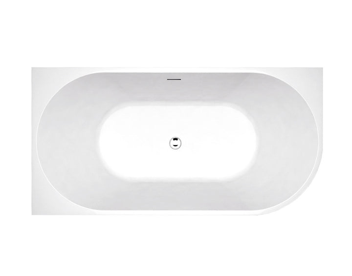 Left Corner 1500 Gloss White Bath with Overflow - view 2