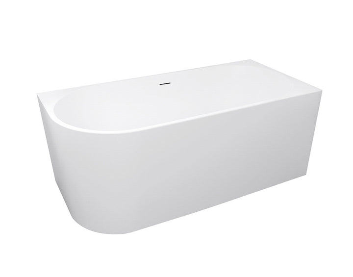 Right Corner 1500 Gloss White Bath with Overflow - main view