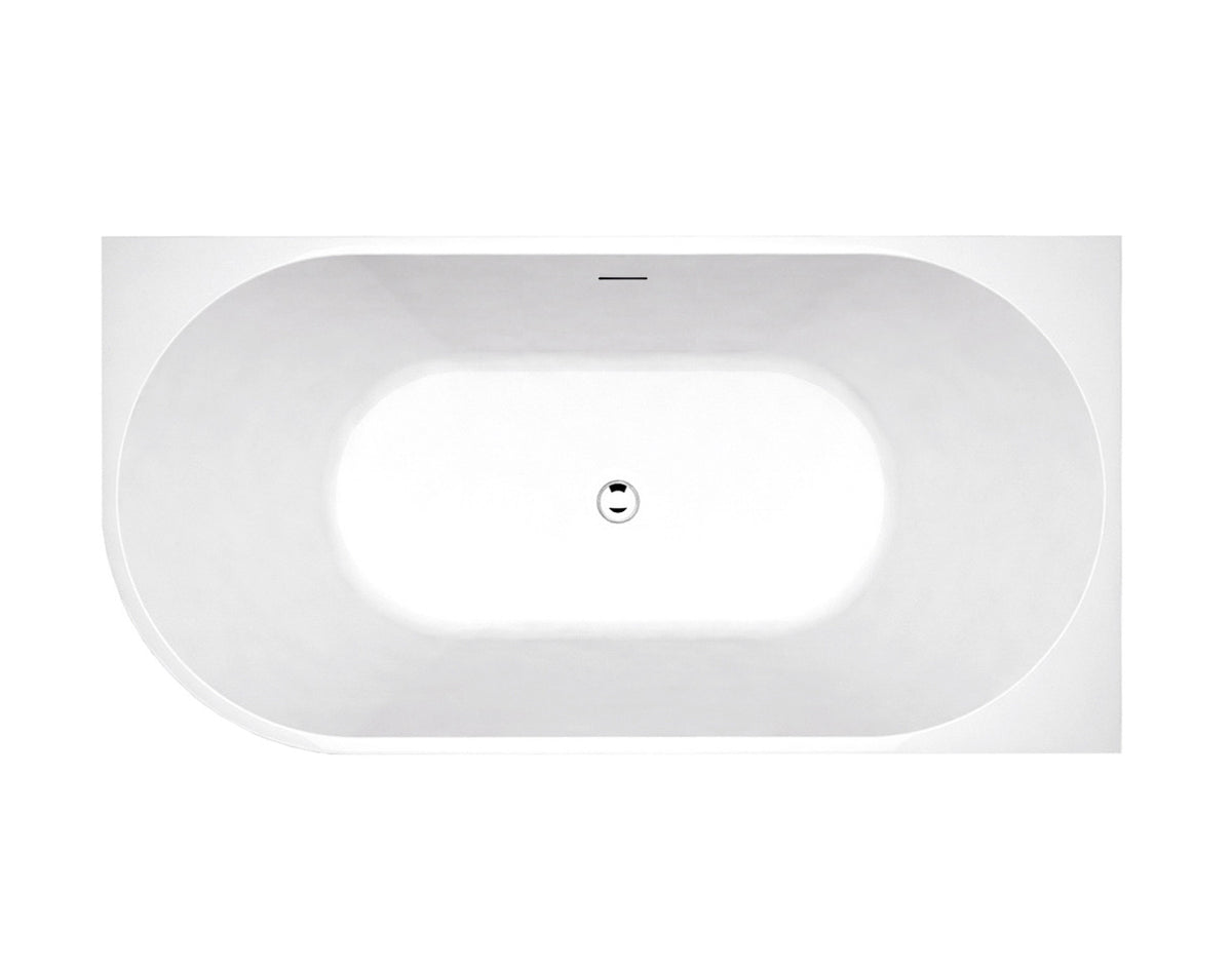 Right Corner 1500 Gloss White Bath with Overflow - view 2