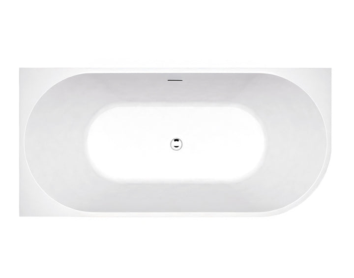 Left Corner 1700 Gloss White Bath with Overflow - view 2