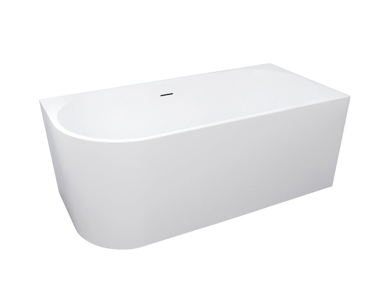 Right Corner 1700 Gloss White Bath with Overflow - main view