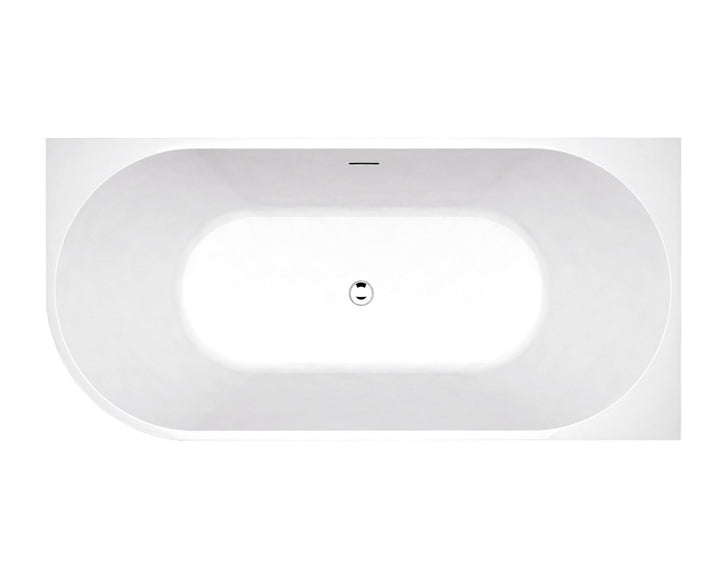 Right Corner 1700 Gloss White Bath with Overflow - view 2