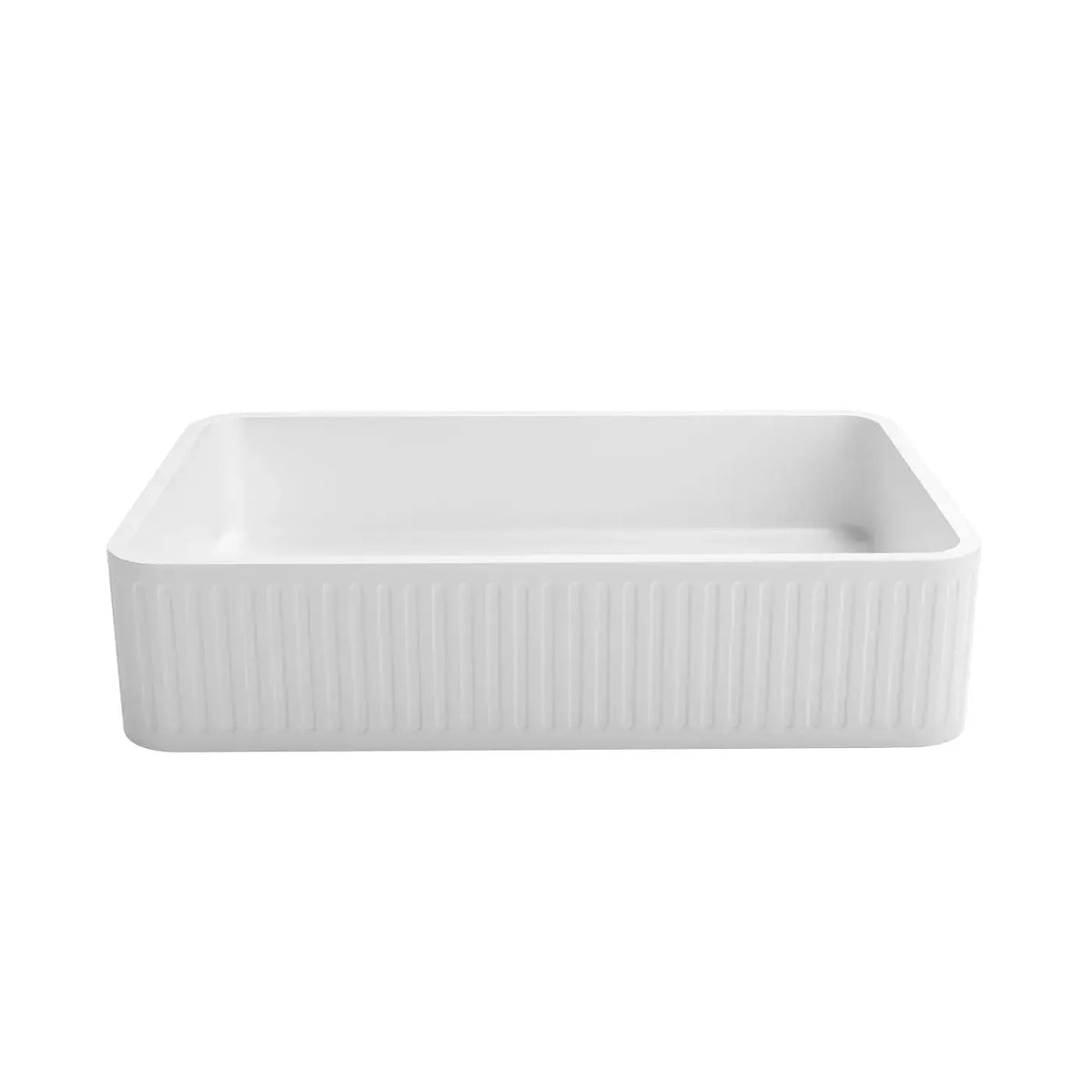 HUDSON SQUARE 520X320X120 CONCRETE FLUTED WHITE BASIN OTTI