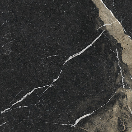 Superb Marble Pierre Black Porcelain Tile tile face, 600 x 600 mm