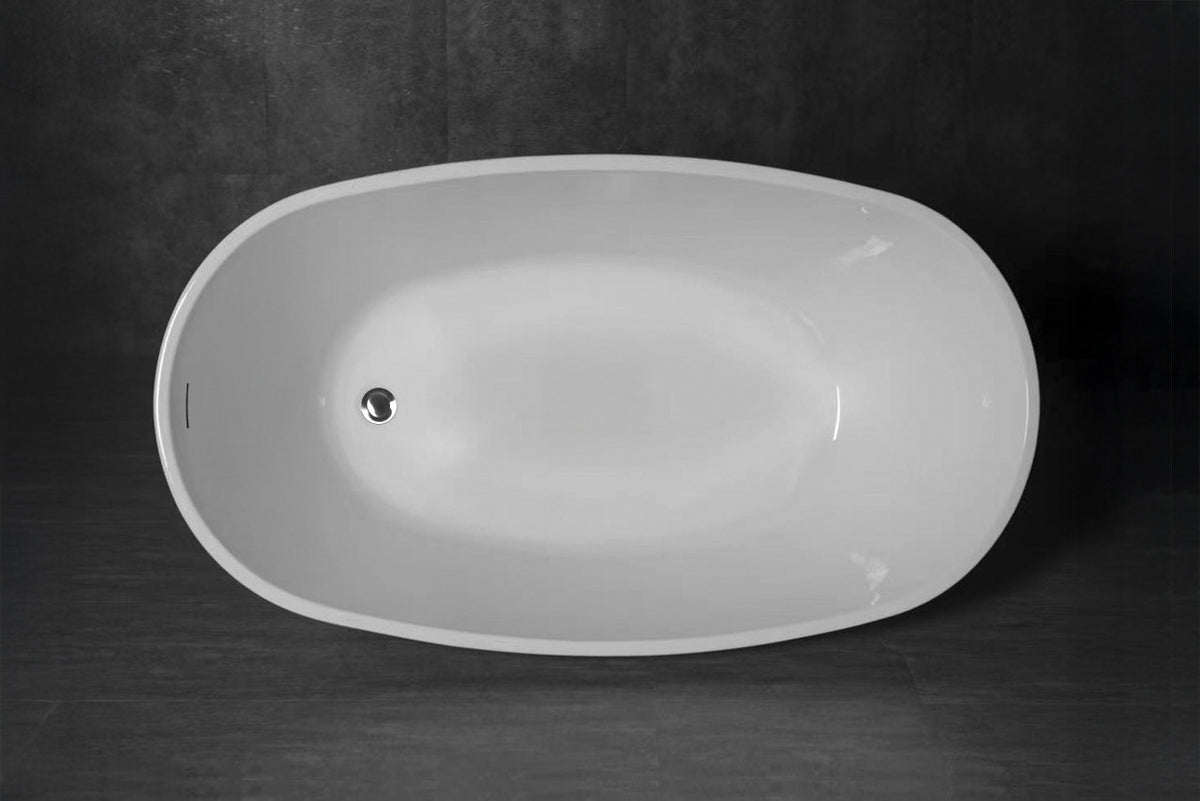 Vinny 1300 Gloss White Freestanding Bath with Overflow - view 3