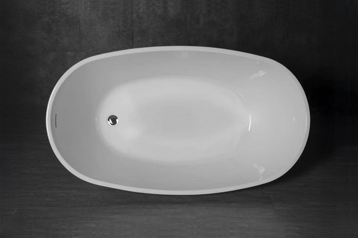 Vinny 1300 Gloss White Freestanding Bath with Overflow - view 3