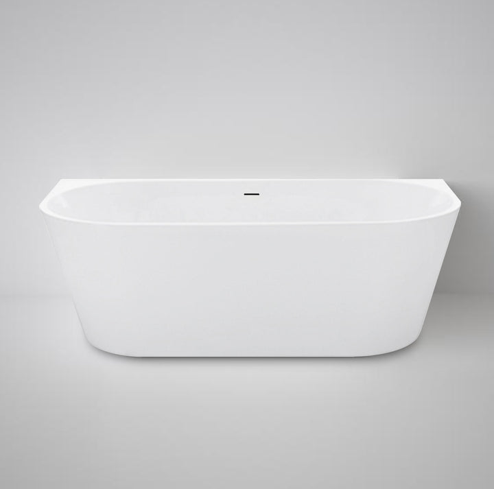 Verona 1500 Gloss White Back to Wall Bath with Overflow - main view
