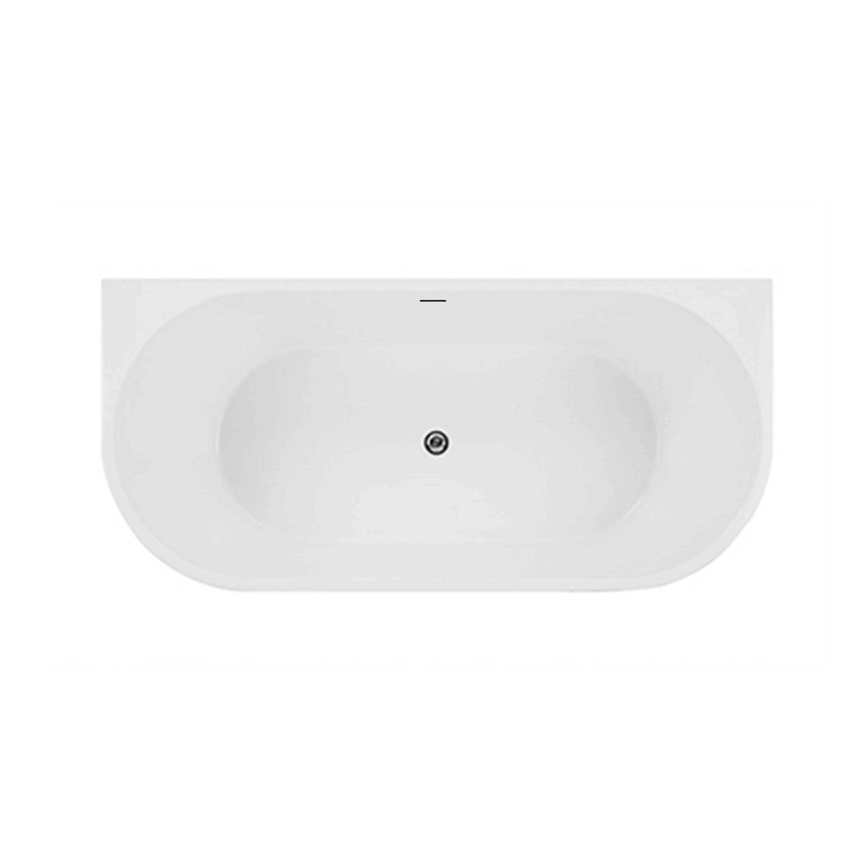 Verona 1500 Gloss White Back to Wall Bath with Overflow - view 2