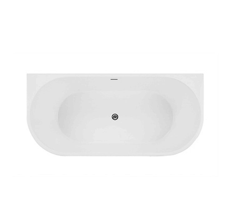 Verona 1500 Gloss White Back to Wall Bath with Overflow - view 2